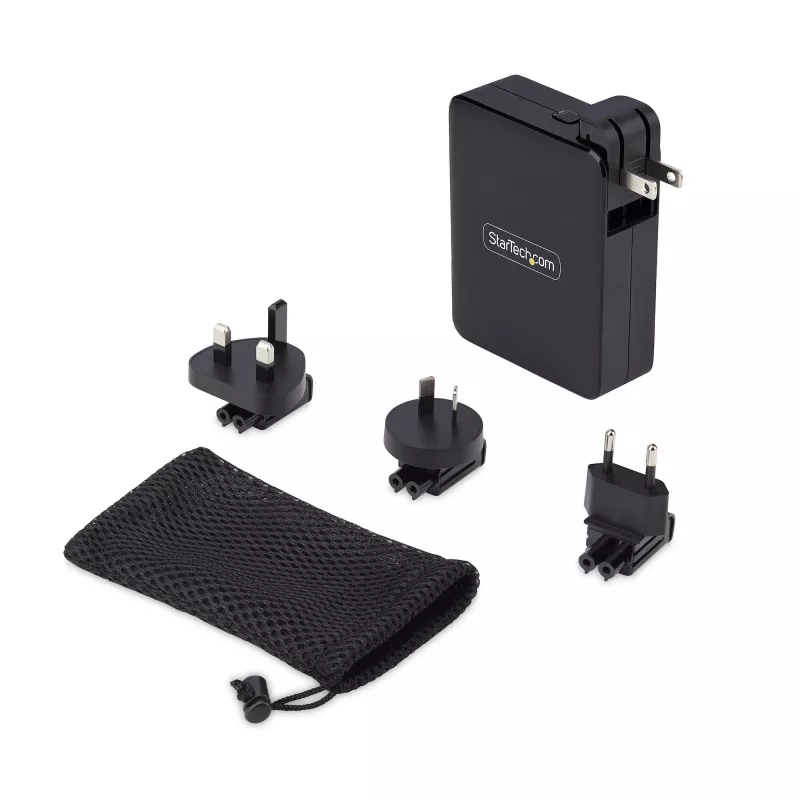 StarTech.com Cargador de pared USB-C de 140W, 3x USB-C/1x USB-A, PD 3.1 Fuente de alimentación GaN internacional para MacBook/Dell XPS/Inspiron