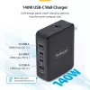 StarTech.com Cargador de pared USB-C de 140W, 3x USB-C/1x USB-A, PD 3.1 Fuente de alimentación GaN internacional para MacBook/Dell XPS/Inspiron