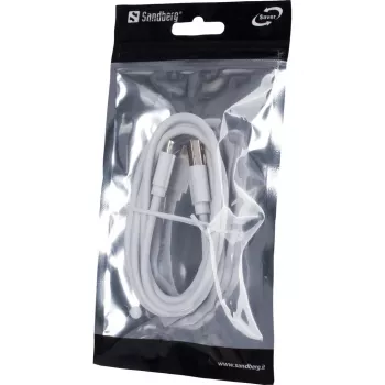 Sandberg MicroUSB Sync/Charge 1m SAVER, 1 m, Micro-USB A, USB A, blanco
