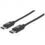 Manhattan Cable USB-C a USB-C, 3 m, conector macho a conector macho, negro, 480 Mbit/s (USB 2.0), Hi-Speed USB, garantía de por vida, equivalente a USB2CC3M