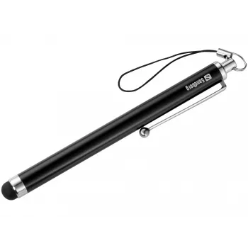 Sandberg Touchscreen Stylus Pen Saver, universal, cualquier marca, negro, plata, metal, goma, 1 ud., 100 mm