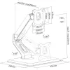 Techly ICA-LCD 35TS soporte de escritorio para monitor táctil, 17-32 pulgadas, hasta 10 kg, VESA 75x75/100x100, muelle de gas, negro