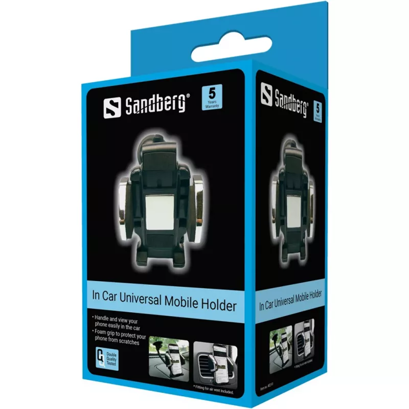 Sandberg In Car Universal Mobile Holder, teléfono móvil/smartphone, soporte pasivo, coche, negro