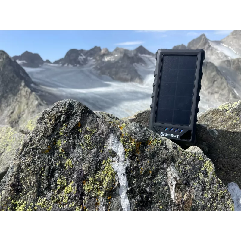 Sandberg Outdoor Solar Powerbank 16000, 16000 mAh, litio-ion (Li-Ion), negro
