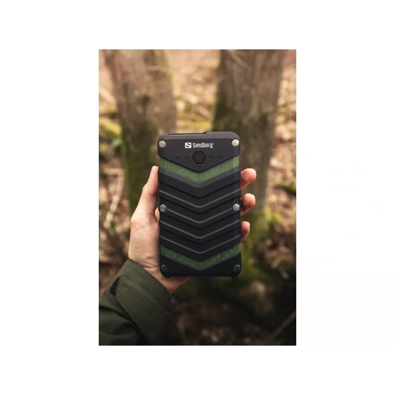 Sandberg Survivor Powerbank 20000, 20000 mAh, litio-ion (Li-Ion), negro, verde