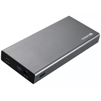 Sandberg Powerbank USB-C PD 100W 20000, 20000 mAh, litio-ion (Li-Ion), Quick Charge 3.0, 100 W, gris