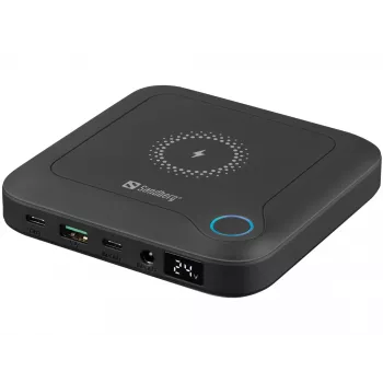 Sandberg All-in1 Laptop Powerbank 24000, 24000 mAh, Quick Charge 2.0, carga inalámbrica, negro