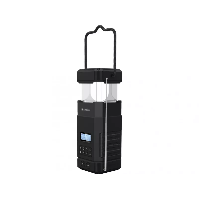 Sandberg Survivor Lantern All-in1 10000, linterna de camping a pilas, negra, IPX5, LED, USB C, pila