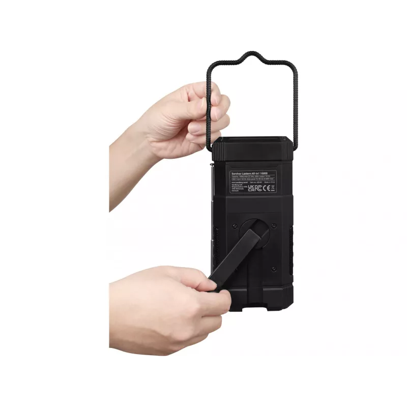 Sandberg Survivor Lantern All-in1 10000, linterna de camping a pilas, negra, IPX5, LED, USB C, pila