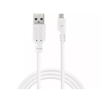 Sandberg Cable de carga USB-A a Micro-USB 1m, 1 m, USB A, Micro-USB B, USB 2.0, conector macho/conector macho, blanco
