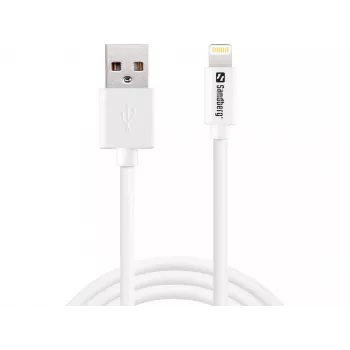 Sandberg USB-A a Lightning MFI 1M, 1 m, Lightning, USB A, blanco, recto, recto