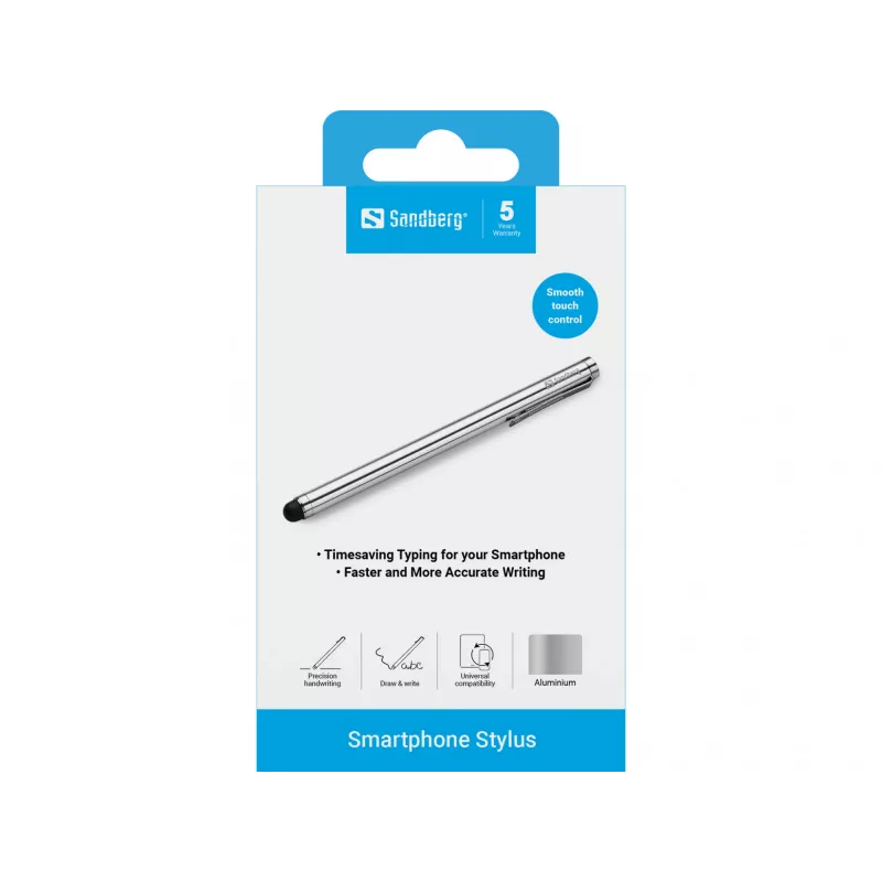 Sandberg Smartphone Stylus, teléfono móvil/smartphone, plata, 5 g, 140 mm, 7 mm, 7 mm