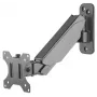 Soporte de pared Manhattan para TV y monitores (brazo de resorte, 2 articulaciones), para pantallas de 17 inch a 32 inch, compatibilidad VESA: 75x75 mm y 100x100 mm – comprueba las dimensiones de los cuatro orificios de montaje en la parte posterior de la pantalla para asegurarte de que encaja, máx. 8 kg, negro, soporte, garantía de por vida