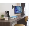 Soporte de pared Manhattan para TV y monitores (brazo de resorte, 2 articulaciones), para pantallas de 17 inch a 32 inch, compatibilidad VESA: 75x75 mm y 100x100 mm – comprueba las dimensiones de los cuatro orificios de montaje en la parte posterior de la pantalla para asegurarte de que encaja, máx. 8 kg, negro, soporte, garantía de por vida