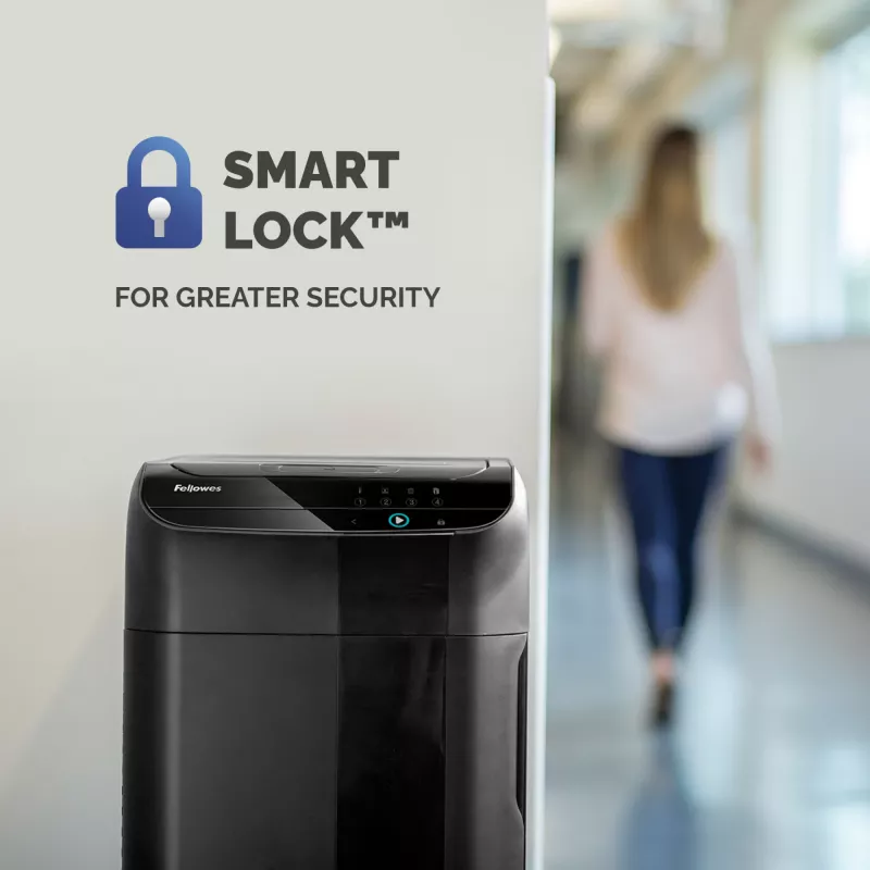 Destructora de documentos Fellowes 550 hojas alimentación automática corte cruzado AutoMax 550C con depósito de 83 litros alta seguridad P4