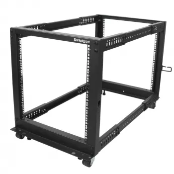 Rack de servidor móvil de marco abierto de 4 postes StarTech.com 12U, rack de red de 19