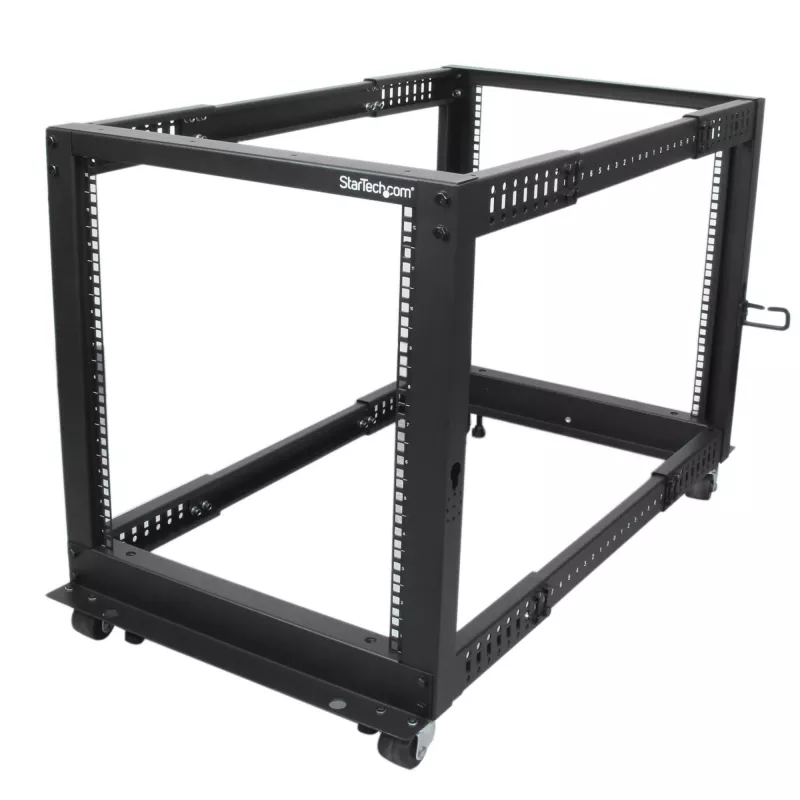 Rack de servidor móvil de marco abierto de 4 postes StarTech.com 12U, rack de red de 19