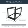 Rack de servidor móvil de marco abierto de 4 postes StarTech.com 12U, rack de red de 19