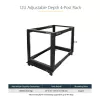 Rack de servidor móvil de marco abierto de 4 postes StarTech.com 12U, rack de red de 19