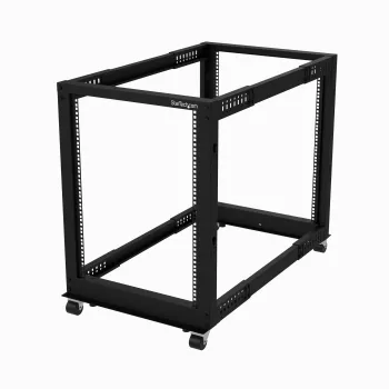 Rack de servidor móvil de marco abierto de 4 postes StarTech.com 15U, rack de red de 19