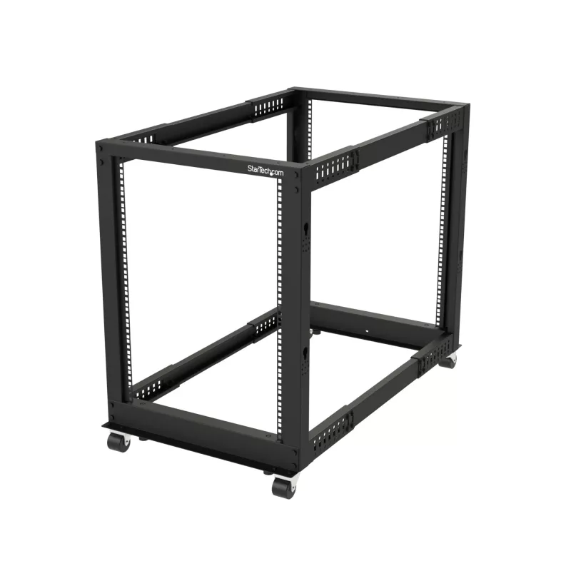 Rack de servidor móvil de marco abierto de 4 postes StarTech.com 15U, rack de red de 19