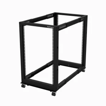 Rack de servidor móvil de marco abierto de 4 postes StarTech.com 18U, rack de red de 19