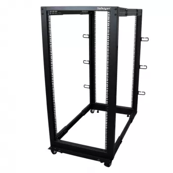 Rack de servidor móvil de marco abierto de 4 postes StarTech.com 25U, rack de red de 19