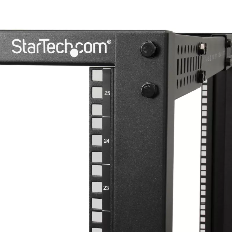 Rack de servidor móvil de marco abierto de 4 postes StarTech.com 25U, rack de red de 19