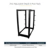 Rack de servidor móvil de marco abierto de 4 postes StarTech.com 25U, rack de red de 19
