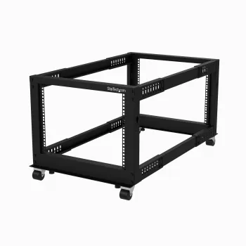 Rack de servidor móvil de marco abierto de 4 postes StarTech.com 8U, rack de red de 19