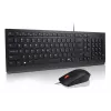 Lenovo Essential Wired Combo negro US Euro teclado ratón incluido universal USB