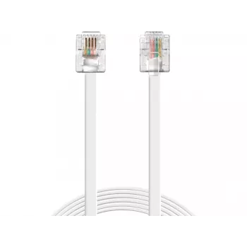 Cable de teléfono Sandberg RJ11-RJ11 1,8 m, 1,8 m, RJ11, RJ11, conector macho, conector macho, blanco