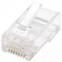 Conector modular RJ45 Intellinet, Cat6, UTP, 2 dientes, para conductor flexible, contactos chapados en oro de 15 µ, pack de 100