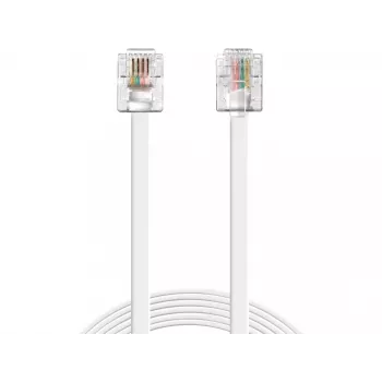 Cable de teléfono Sandberg RJ11-RJ11 5 m, 5 m, RJ11, RJ11, conector macho, conector macho, blanco