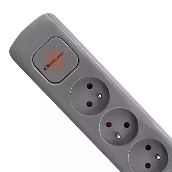 Alargador de corriente Qoltec 50275 1.8m 5 tomas de CA interior gris