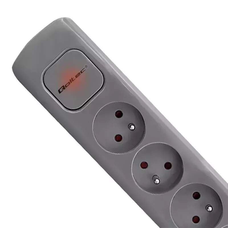 Alargador de corriente Qoltec 50275 1.8m 5 tomas de CA interior gris