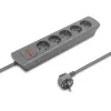 Alargador de corriente Qoltec 50275 1.8m 5 tomas de CA interior gris