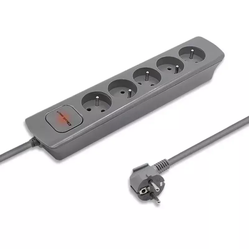 Alargador de corriente Qoltec 50275 1.8m 5 tomas de CA interior gris