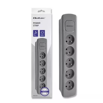 Alargador de corriente Qoltec 50275 1.8m 5 tomas de CA interior gris