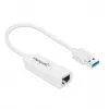 Adaptador de red Gigabit USB-A Manhattan, blanco, red 10/100/1000 Mbit/s, USB 3.0, Ethernet, RJ45, tres años de garantía, equivalente a USB31000SW.
