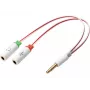 Adaptador de auriculares Sandberg Dual-Simple, TRS de 3,5 mm, conector macho, conector hembra, blanco