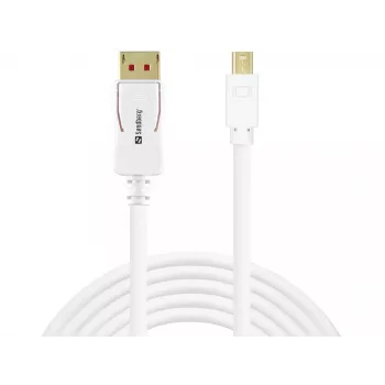 Cable Sandberg DP-MiniDP 1.4 8K60Hz 2m, 2 m, DisplayPort, Mini DisplayPort, conector macho, conector macho, 7680 x 4320 píxeles