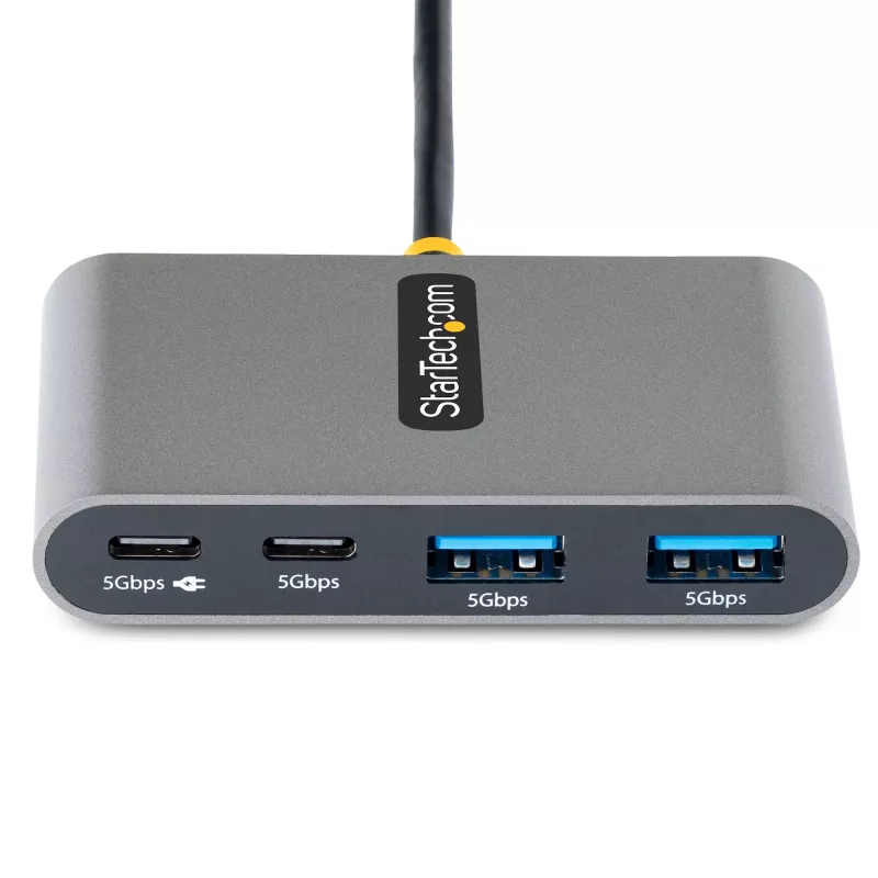 Hub USB-C de 4 puertos StarTech.com con Power Delivery Pass-Through de 100W – 2x USB-A + 2x USB-C – USB 3.0 5Gbps – cable de 1ft (30cm) – hub portátil USB Type-C a USB-A/C