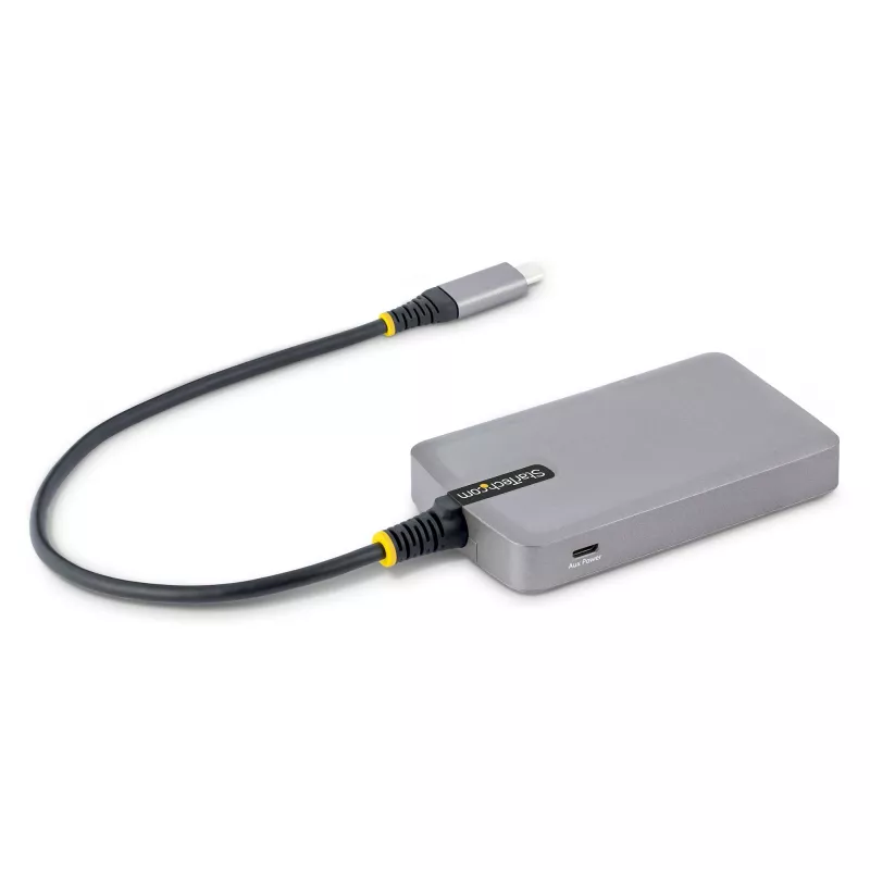 Hub USB-C de 3 puertos StarTech.com con Ethernet - 3 conectores USB-A, Gigabit Ethernet RJ45, USB 3.0 5Gbit/s, alimentado por bus, cable de 30 cm - adaptador hub USB Type-C para portátil con Gigabit Ethernet