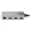 Hub USB-C de 3 puertos StarTech.com con Ethernet - 3 conectores USB-A, Gigabit Ethernet RJ45, USB 3.0 5Gbit/s, alimentado por bus, cable de 30 cm - adaptador hub USB Type-C para portátil con Gigabit Ethernet