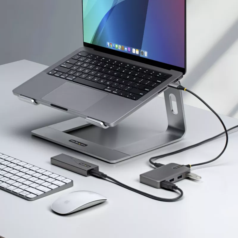 Hub USB-C de 4 puertos StarTech.com - 5Gbit/s - alimentado por bus - hub USB-C a 4x USB-A con entrada de alimentación auxiliar opcional - hub USB portátil para sobremesa/portátil - cable de 30 cm - hub de expansión USB