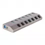 Hub USB-C de 7 puertos autoalimentado StarTech.com con interruptores de encendido/apagado individuales, hub de expansión USB 3.0 5Gbps con fuente de alimentación, hub USB-C a USB-A para sobremesa/portátil, hub USB Type-C con BC 1.2