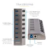 Hub USB-C de 7 puertos autoalimentado StarTech.com con interruptores de encendido/apagado individuales, hub de expansión USB 3.0 5Gbps con fuente de alimentación, hub USB-C a USB-A para sobremesa/portátil, hub USB Type-C con BC 1.2