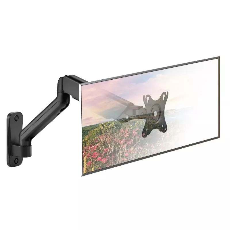 Techly ICA-LCD G112E soporte de pared giratorio con resorte de gas, para 1 pantalla de 17-32 pulgadas (43-81,3 cm), 9 kg