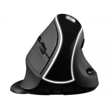Ratón vertical inalámbrico Sandberg Pro, diestro, diseño vertical, óptico, RF Wireless, 1600 DPI, negro